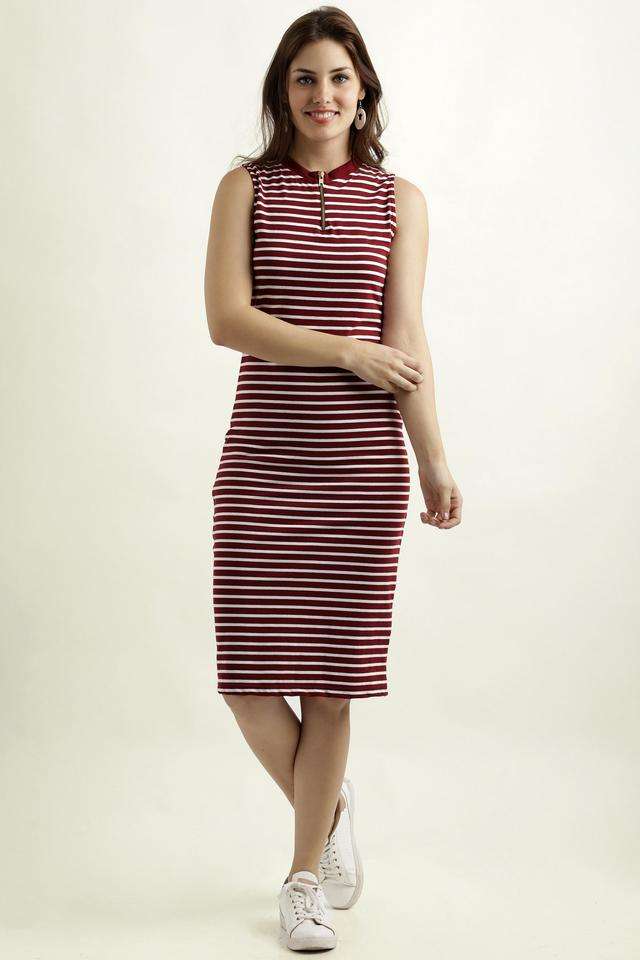 miss chase Stripes Round Neck Cotton Women Dress-picture-44