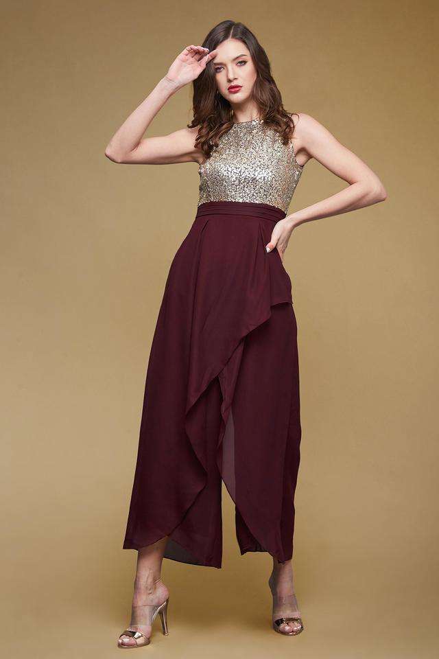 miss chase Embellished Sleeveless Georgette Women's Ankle Length Jumpsuit-picture-17