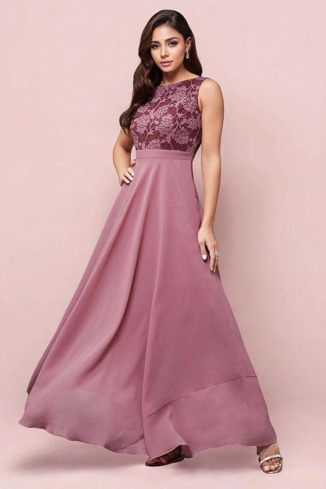 miss chase Solid Boat Neck Georgette Women Dress-picture-21