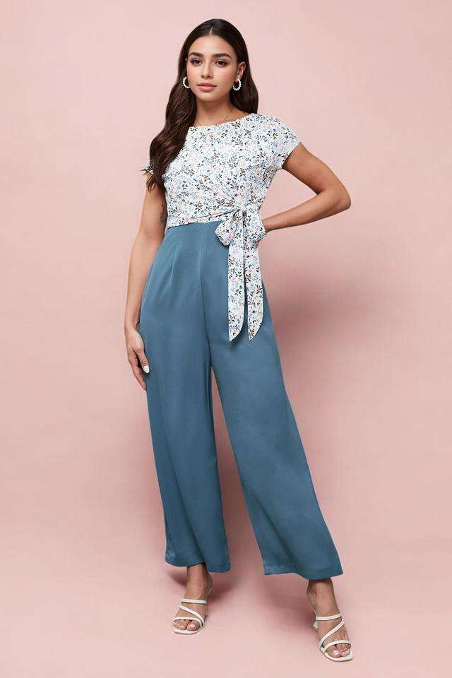 miss chase Floral Short Sleeves Polyester Women's Ankle Length Jumpsuit-picture-28