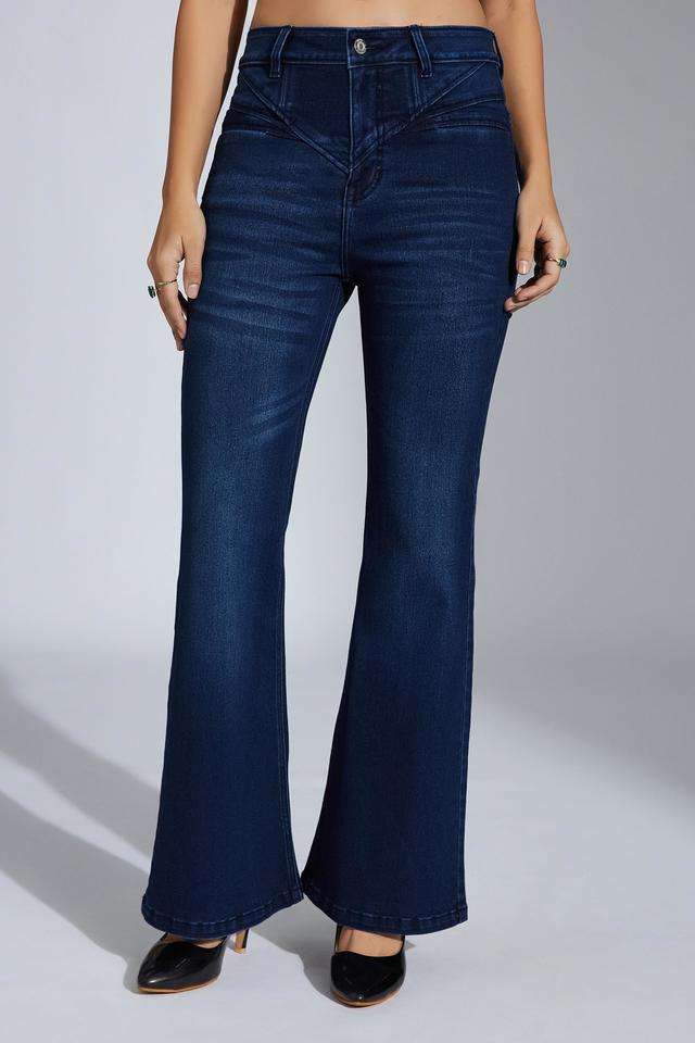 miss chase High Rise Light Wash Denim Bootcut Fit Women's Jeans-picture-33