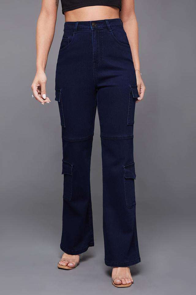 miss chase High Rise Dark Wash Denim Relaxed Fit Women's Jeans-picture-29