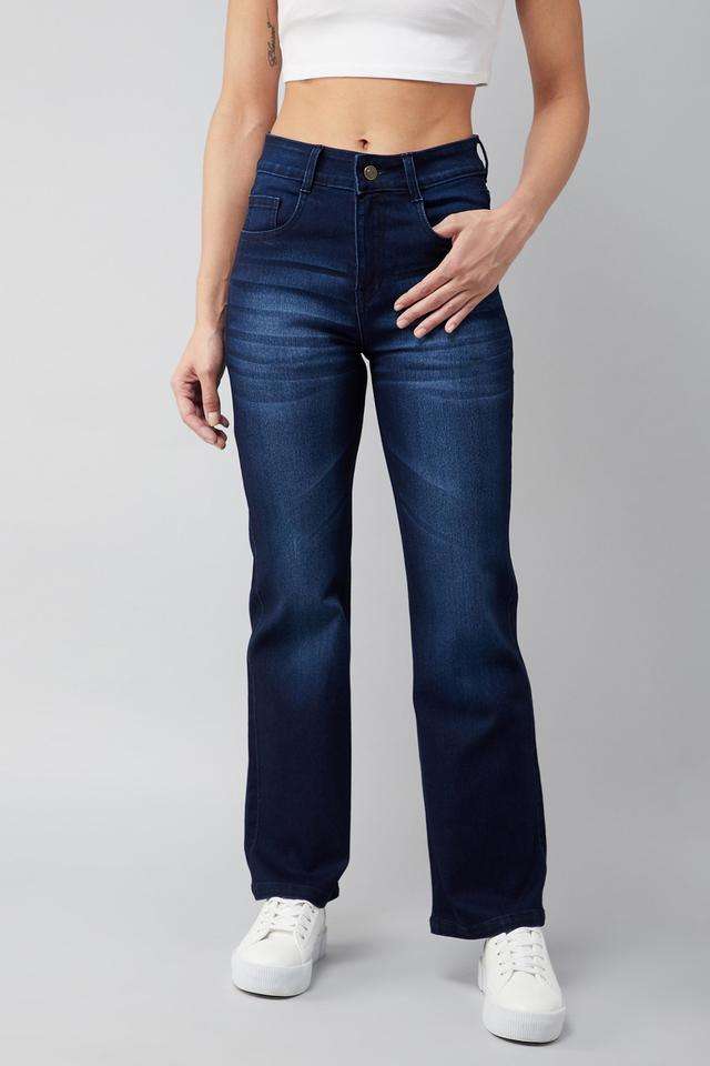 miss chase Mid Rise Dark Wash Denim Relaxed Fit Women's Jeans-picture-30
