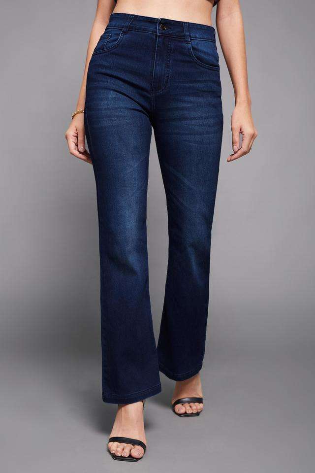 miss chase Mid Rise Dark Wash Denim Relaxed Fit Women's Jeans-picture-14