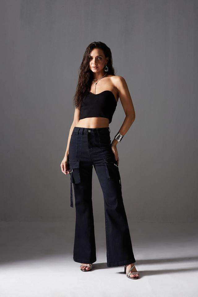 miss chase High Rise Heavy Wash Denim Bootcut Fit Women's Jeans-picture-22