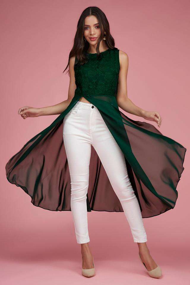 miss chase Solid Georgette Round Neck Women Top-picture-25