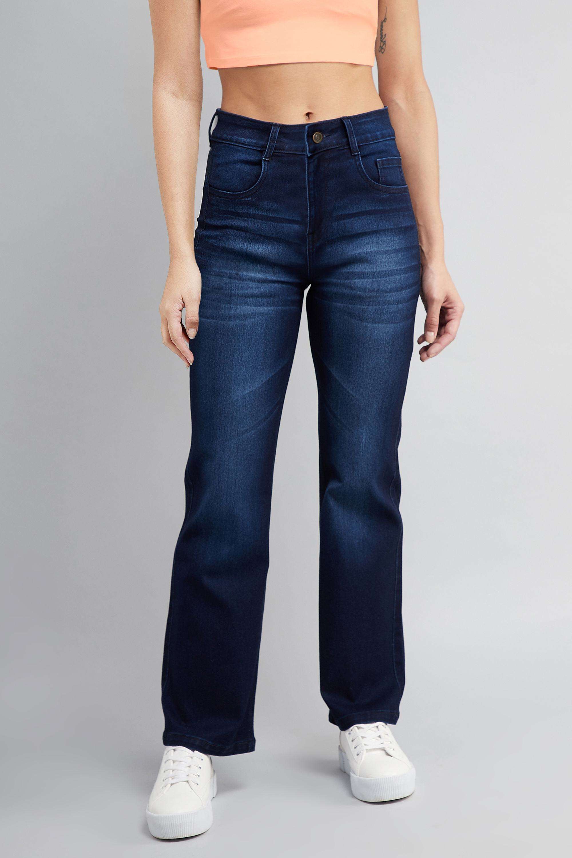 miss chase Solid Wide Leg Fit Cotton Women's Casual Wear Jeans-picture-19