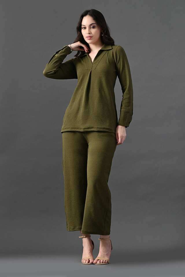 myshka Solid Ankle Length Polyester Woven Women's Co-Ord Set-picture-16