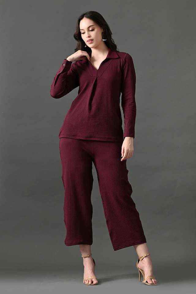 myshka Solid Ankle Length Polyester Woven Women's Co-Ord Set-picture-11