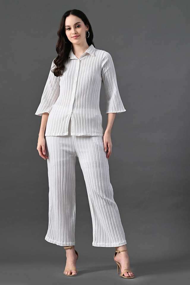 myshka Solid Ankle Length Polyester Woven Women's Co-Ord Set-picture-15