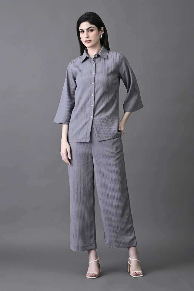 myshka Solid Ankle Length Polyester Woven Women's Co-Ord Set-picture-24