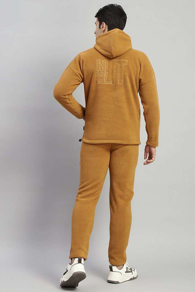 Solid-Polyester-Regular-Fit-Men-s-Tracksuit