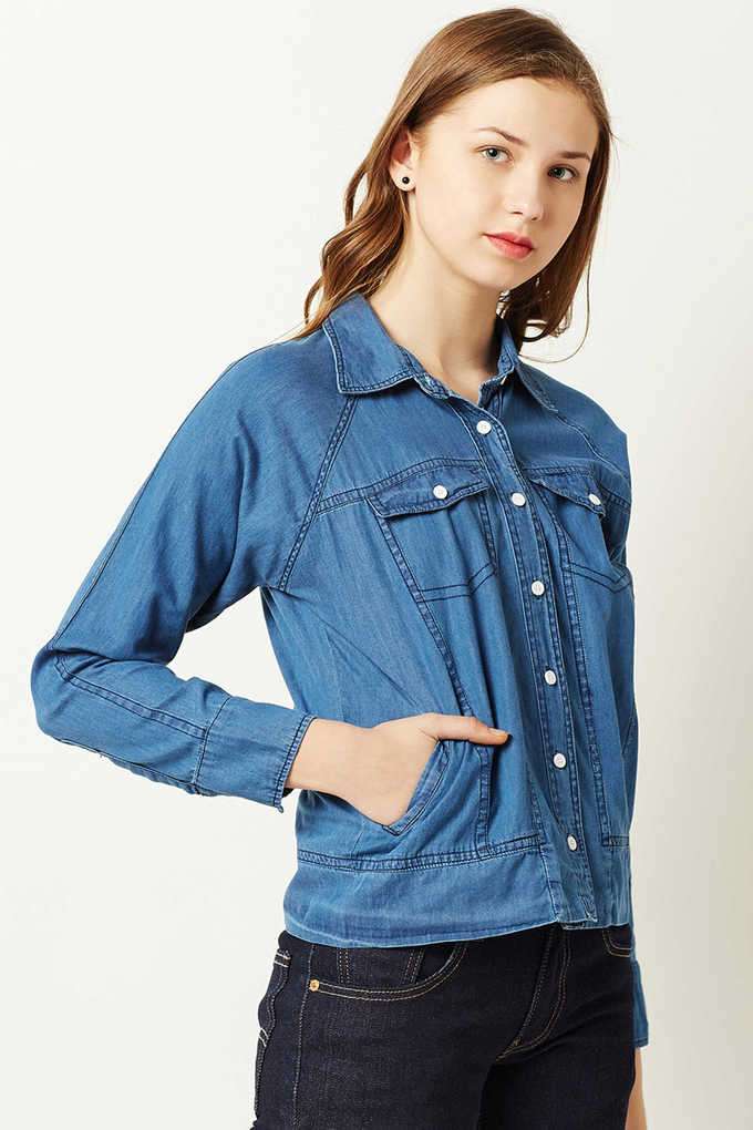 Solid Polo Cotton Women's Casual Wear Jacket-image-35