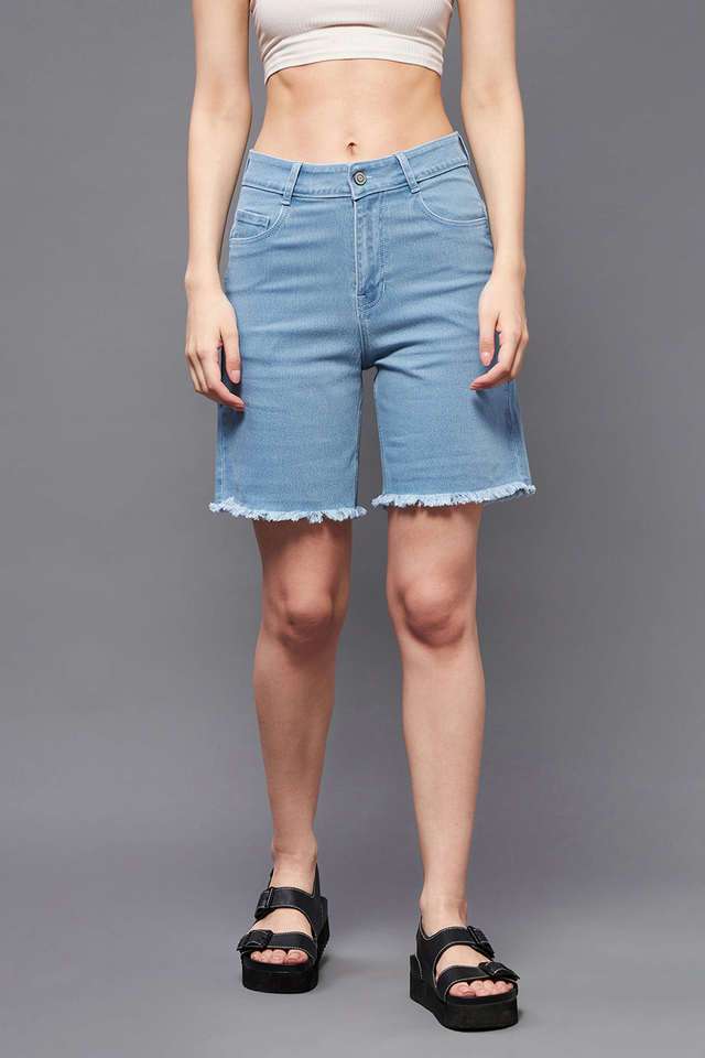 miss chase Regular Fit Above Knee Denim Casual Wear Shorts-picture-15