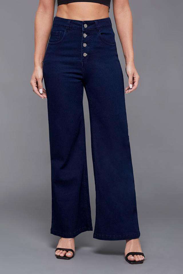 miss chase High Rise Dark Wash Denim Bootcut Fit Women's Jeans-picture-35