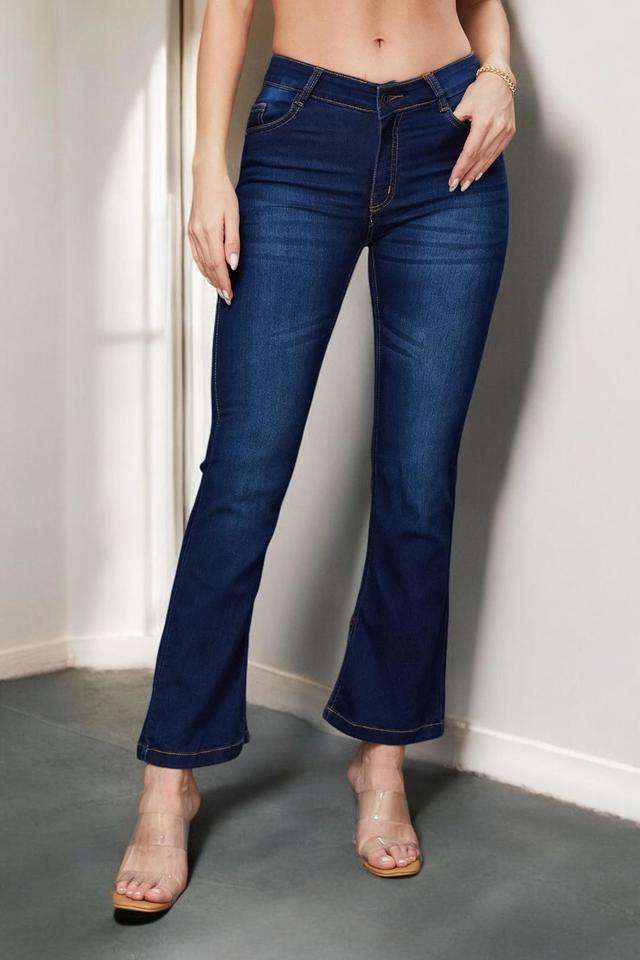 miss chase Mid Rise Light Wash Denim Bootcut Fit Women's Jeans-picture-29