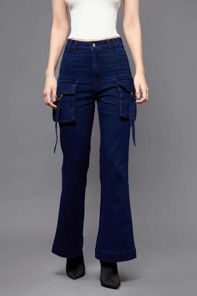 miss chase High Rise Dark Wash Denim Bootcut Fit Women's Jeans-picture-35