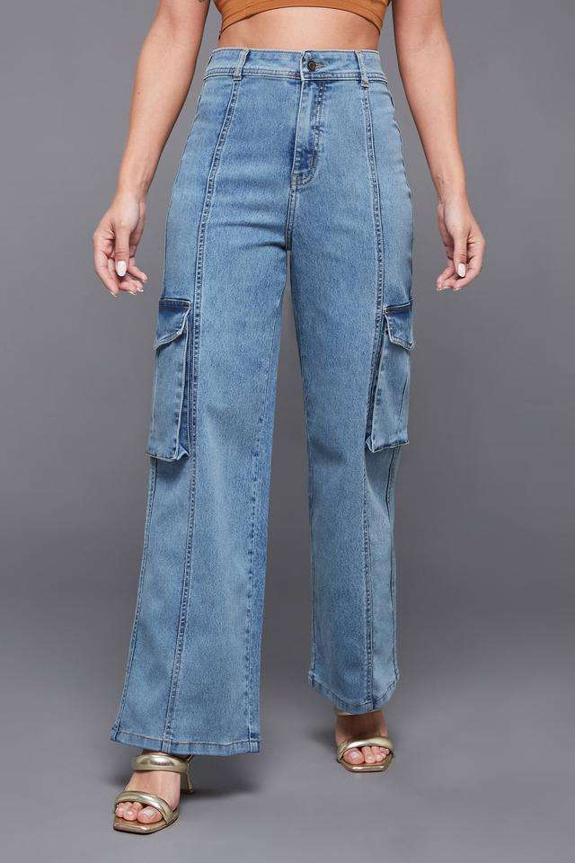 miss chase High Rise Acid Wash Denim Relaxed Fit Women's Jeans-picture-16