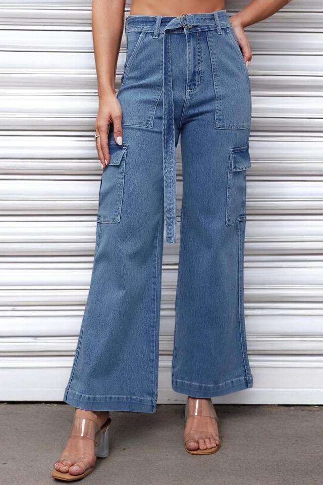 miss chase High Rise Acid Wash Denim Relaxed Fit Women's Jeans-picture-30