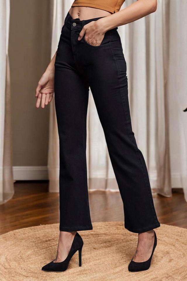 miss chase High Rise Heavy Wash Denim Relaxed Fit Women's Jeans-picture-23
