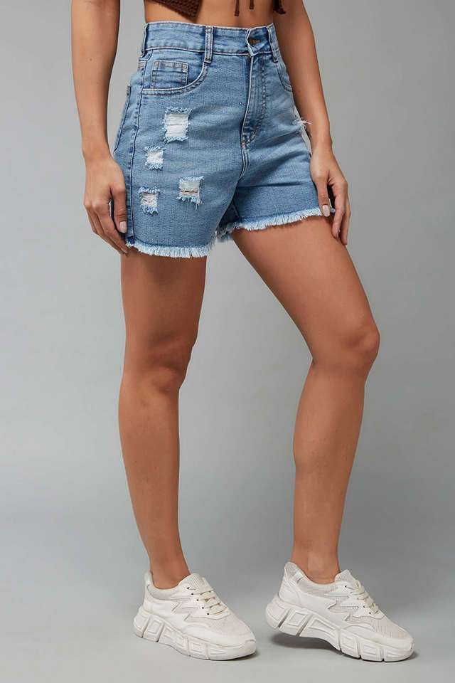miss chase Relaxed Fit Regular Denim Casual Wear Shorts-picture-16