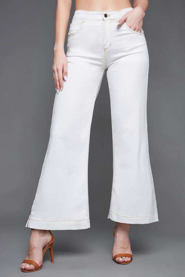 miss chase Mid Rise Heavy Wash Denim Flared Fit Women's Jeans-picture-10