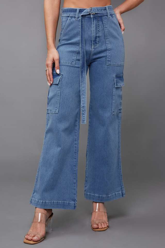 miss chase High Rise Acid Wash Denim Relaxed Fit Women's Jeans-picture-14