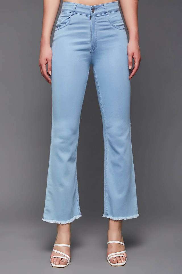 miss chase Women's Boot Cut High rise Clean Look Cropped Stretchable Denim Jeans-picture-22