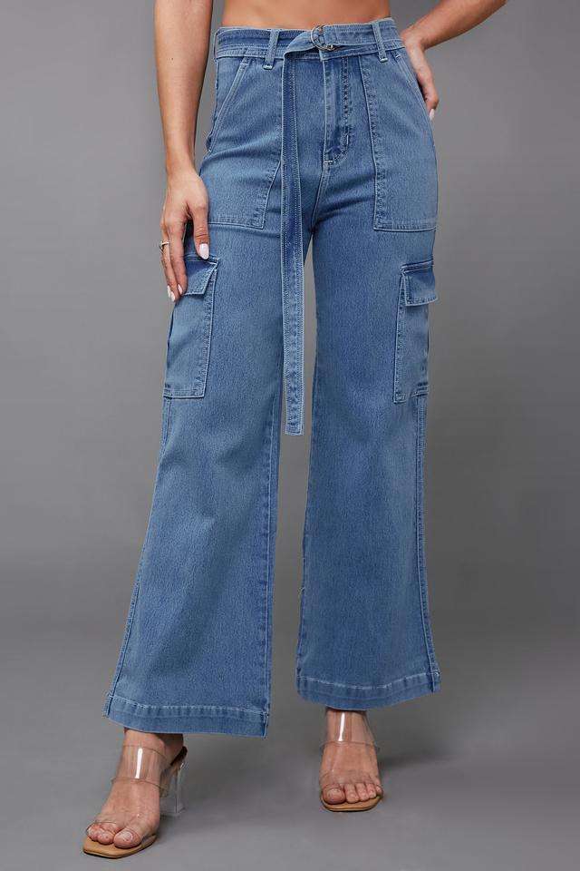 miss chase High Rise Acid Wash Denim Relaxed Fit Women's Jeans-picture-15