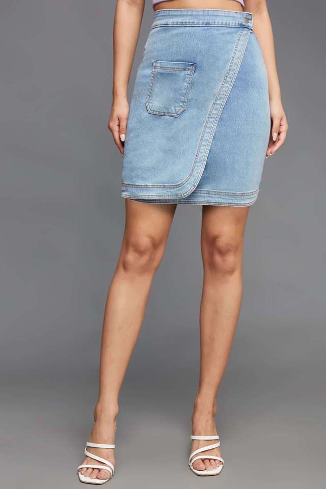 Regular Fit Mini Cotton Women Casual Wear Skirts-image-37