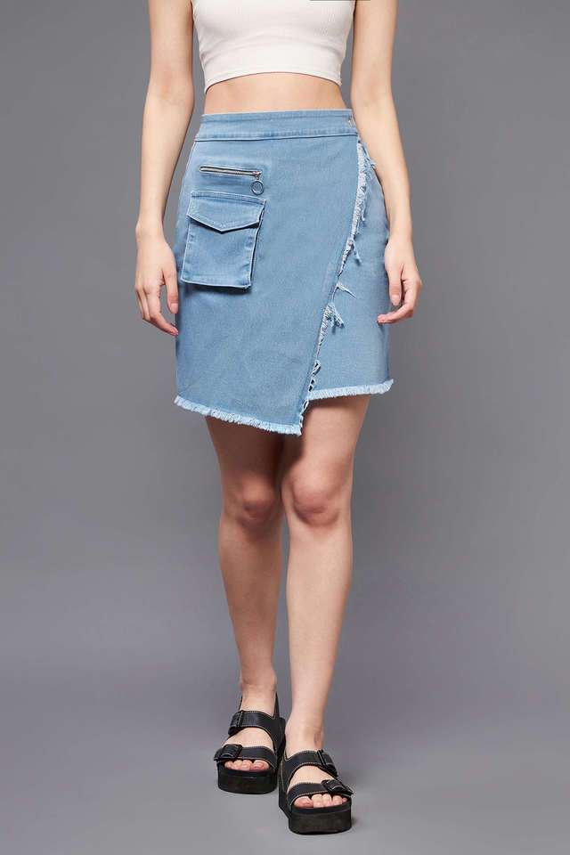 Regular Fit Mini Cotton Women Casual Wear Skirts-image-40
