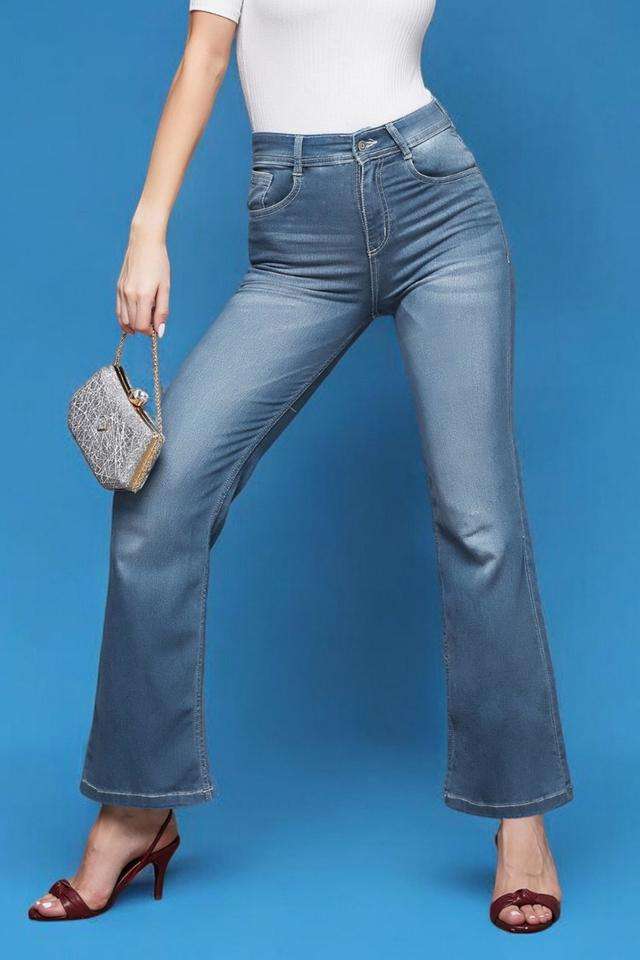 miss chase Mid Rise Light Wash Denim Relaxed Fit Women's Jeans-picture-22