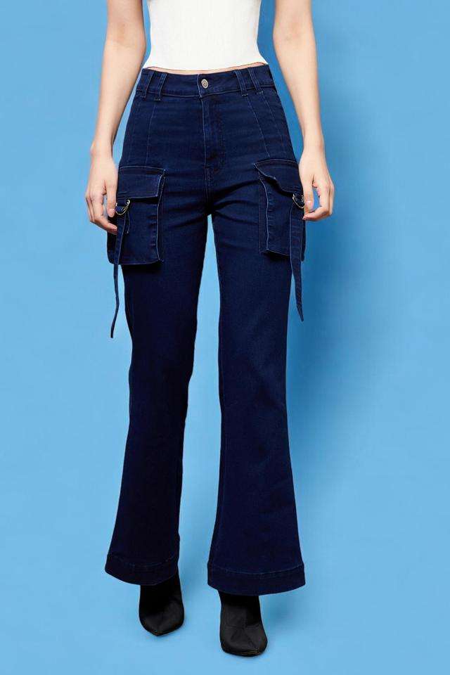 miss chase High Rise Dark Wash Denim Bootcut Fit Women's Jeans-picture-38