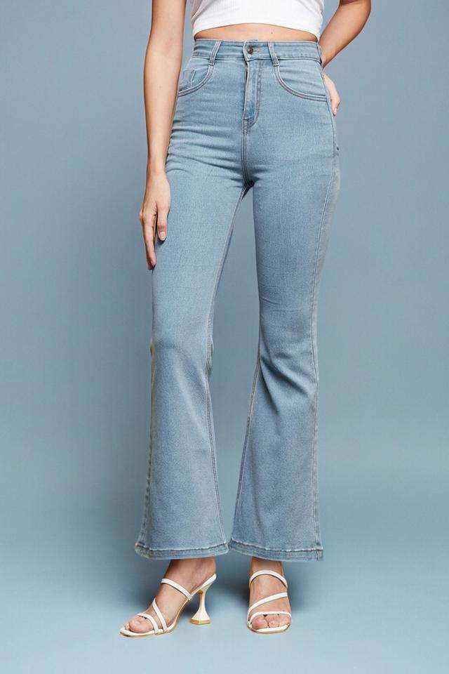 miss chase High Rise Acid Wash Denim Bootcut Fit Women's Jeans-picture-32