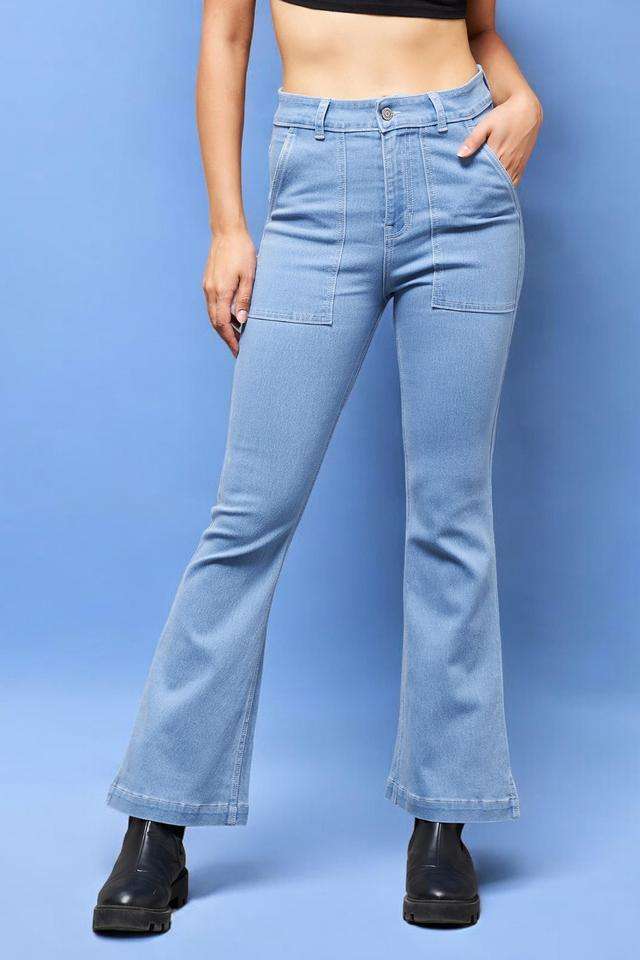 miss chase High Rise Acid Wash Denim Bootcut Fit Women's Jeans-picture-33