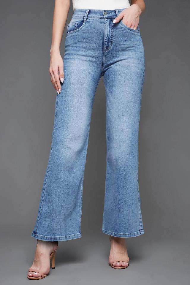 miss chase High Rise Light Wash Denim Relaxed Fit Women's Jeans-picture-30