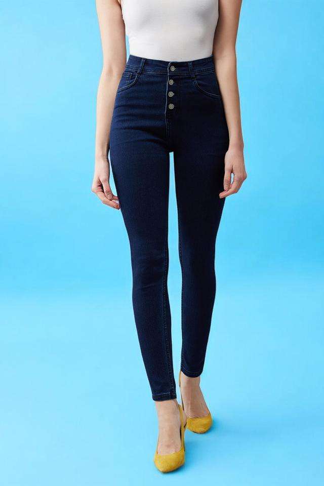 miss chase High Rise Dark Wash Denim Skinny Fit Women's Jeans-picture-22