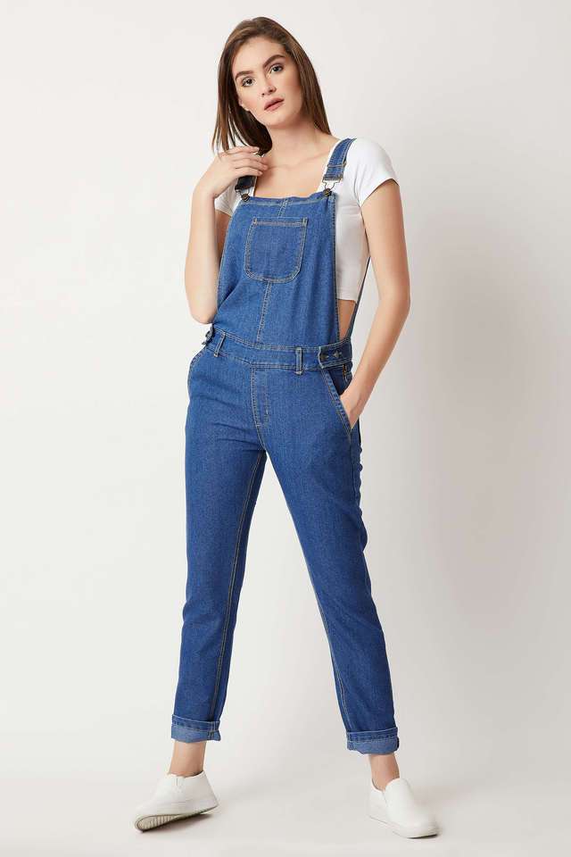 miss chase Solid Denim Regular Fit Women's Jumpsuit-picture-17
