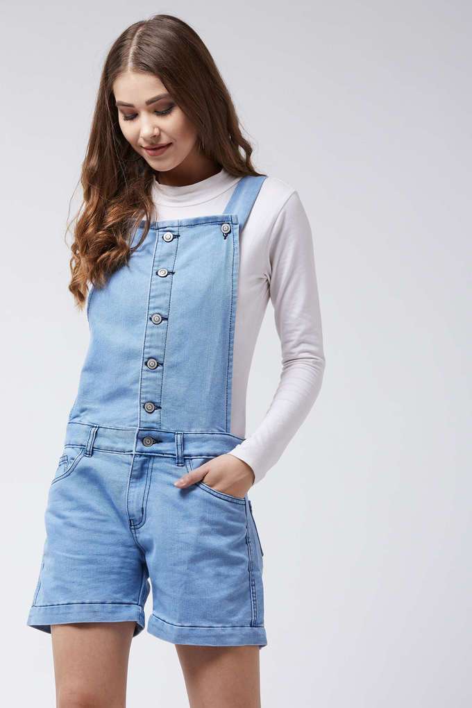 miss chase Solid Denim Regular Fit Women's Jumpsuit-picture-15