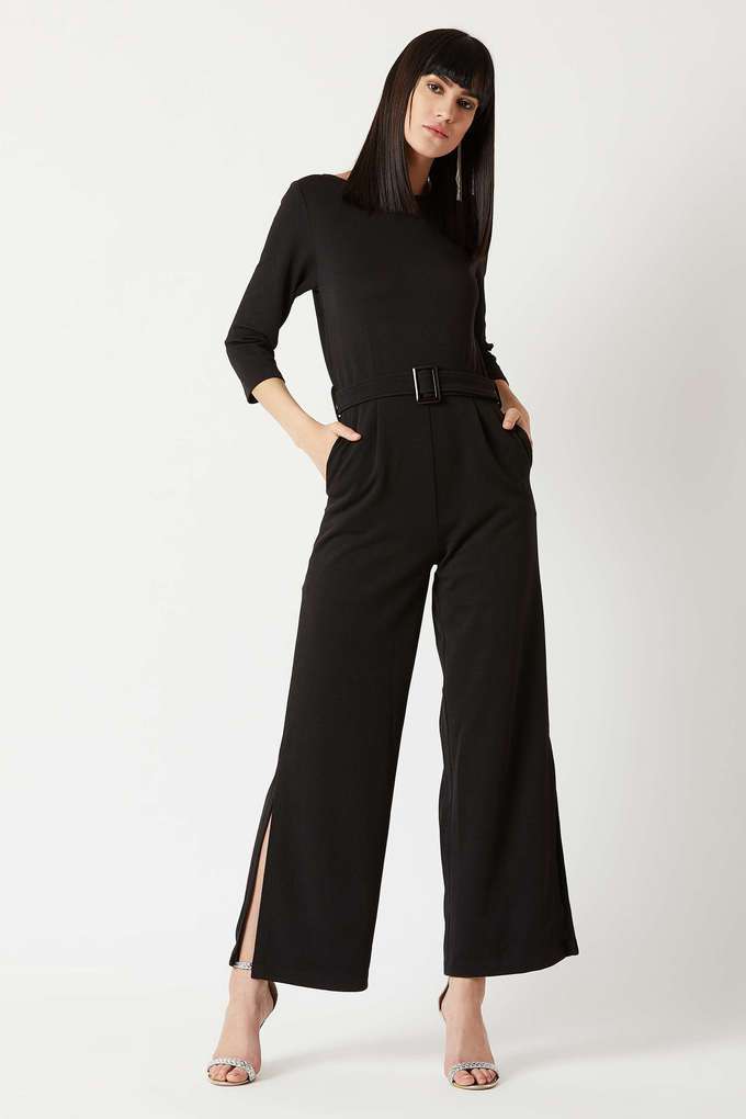 Solid Polyester Slim Fit Women's Jumpsuit-image-47