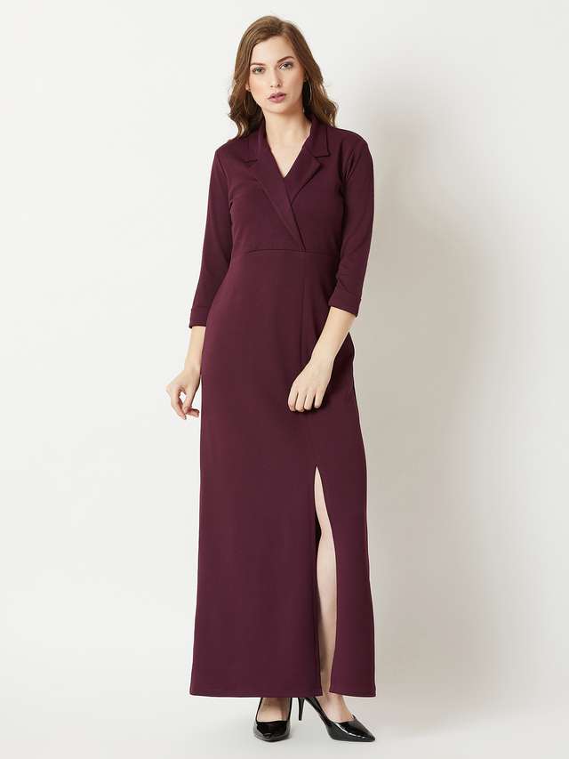 miss chase Solid V-Neck Polyester Women Dress-picture-44