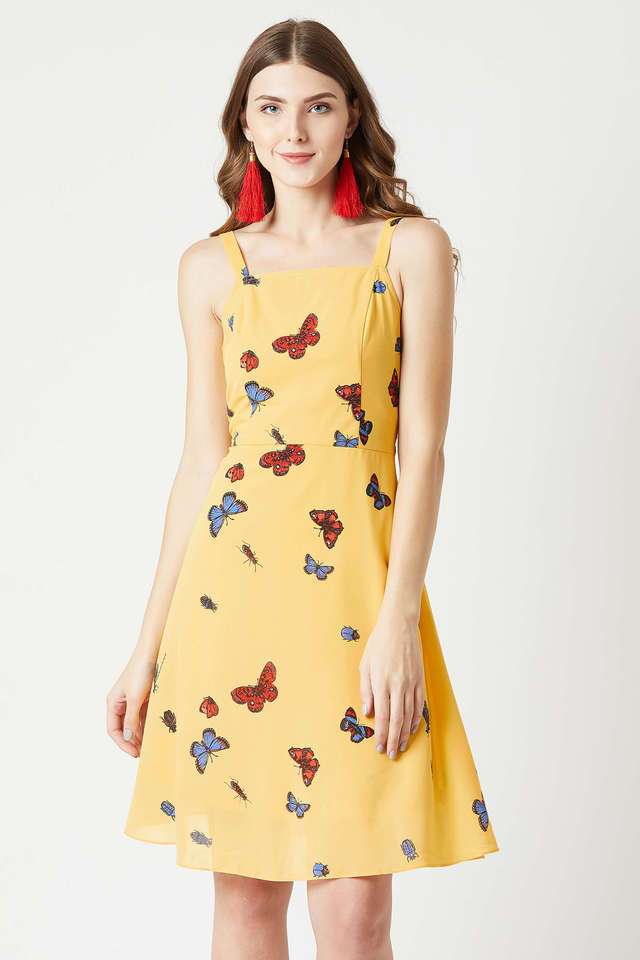 miss chase Printed Square Neck Georgette Women Dress-picture-39