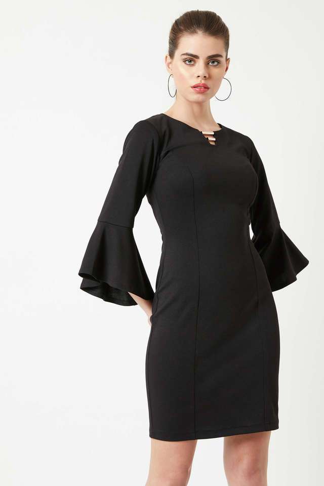 miss chase Solid Boat Neck Polyester Women Dress-picture-28