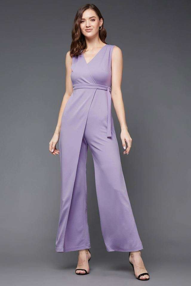 miss chase Women's V-Neck Sleeveless Solid Wrap Regular Length Jumpsuit-picture-43