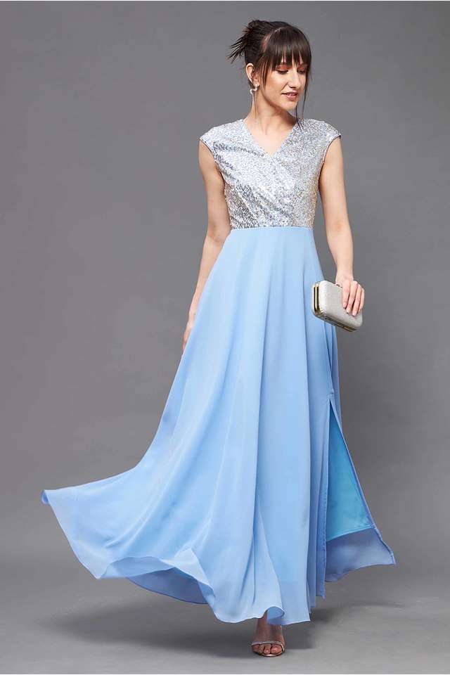 miss chase Embellished V-Neck Georgette Women Dress-picture-32