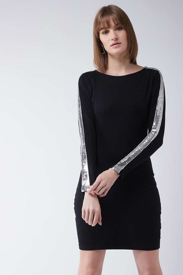 miss chase Solid Round Neck Cotton Women's Dress-picture-24
