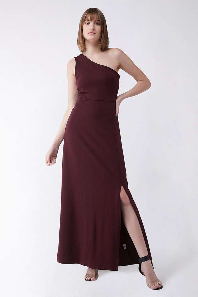 miss chase Solid One Shoulder Polyester Women Dress-picture-38
