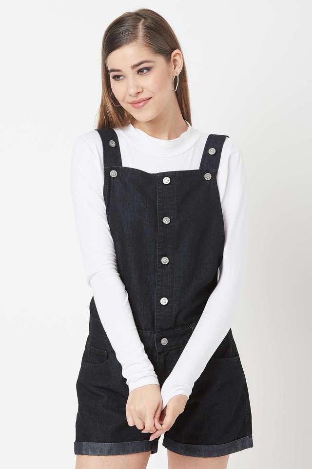 miss chase Solid Denim Regular Fit Women's Jumpsuit-picture-35