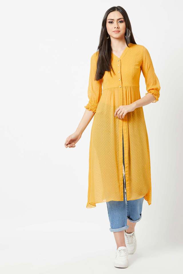 miss chase Solid Chiffon V-Neck Women Top-picture-39