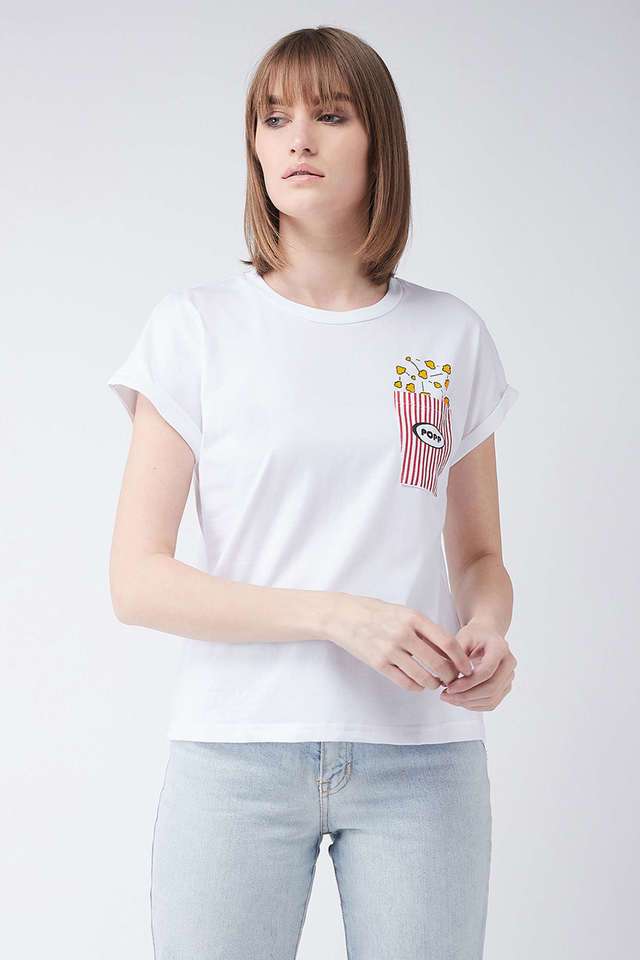 miss chase Solid Cotton Round Neck Women T-Shirt-picture-31
